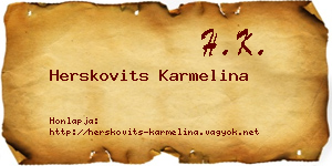 Herskovits Karmelina névjegykártya